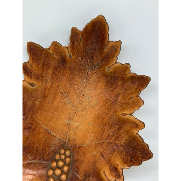 VTG 1959 Molded Wood Grape Leaf Dish Multi Products Inc MCM Decor Room Style - Picture 3 of 9